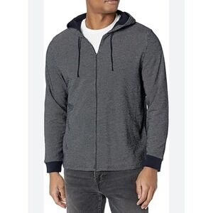 Vince Birdseye Zip Up Hoodie Men's Sz M Gray 100% Cotton‎ Missing Drawstring